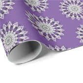 Chic Lila Mandala Blume Design Pattern Geschenkpapier (Rolleneckpunkt)