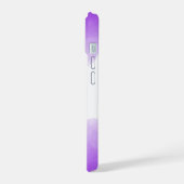Chic Lila Ombre Name Letter Monogram iPhone Case 15 Hülle (Linke Seite)