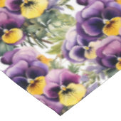 Chic Lila Pansy Stiefmütterchen Tischdecke (Schrägansicht)