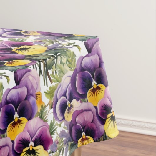 Chic Lila Pansy Stiefmütterchen Tischdecke (Beispiel)