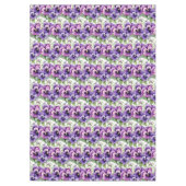 Chic Lila Pansy Stiefmütterchen Tischdecke (Vorderseite)