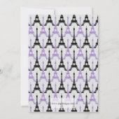 Chic Lila Paris Eiffel Tower Brautparty Einladung (Rückseite)