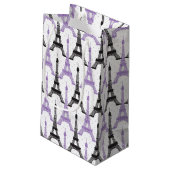 Chic Lila Paris Eiffel Tower Geschenktasche Kleine Geschenktüte (Rückseite Schrägansicht)