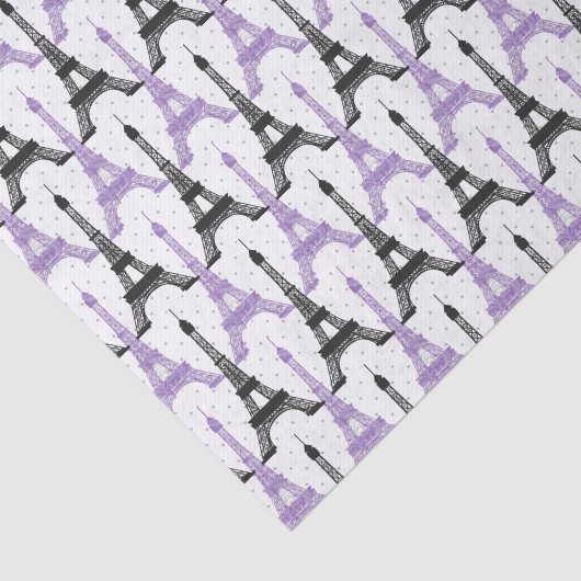Chic Lila Paris Eiffel Tower Papiertaschentücher Seidenpapier (Ausschnitt)