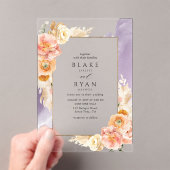 Chic Lila, Peach, Blush and Cream Floral Wedding Acryleinladungen (Insitu (Handheld))