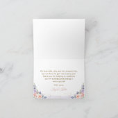 Chic Lila Pink Floral Tribal Woodland Tiere Dankeskarte (Innenseite)