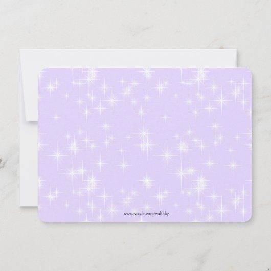 Chic-lila Ringe mit den Braut Perlen laden ein Einladung (Rückseite)