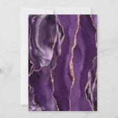 Chic Lila Rose Gold Agate Dark Wedding Einladung (Rückseite)