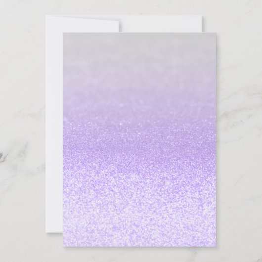 Chic Lila Silver Glitzer Sweet 16 Einladung (Rückseite)