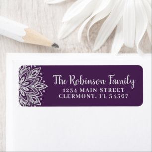 Chic Lila Silver Mandala Snowflake Label
