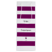 Chic Lila Strip Wine Connoisseur Geschenktüte Für Weinflaschen (Vorderseite)