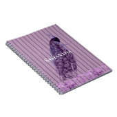 Chic Lila Stripes Peacock Notizblock (Rechte Seite)