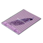 Chic Lila Stripes Peacock Notizblock (Linke Seite)