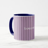 Chic Lila Stripes Tasse (Vorderseite Links)