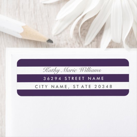Chic Lila Striping Address Labels (Insitu)