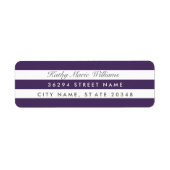 Chic Lila Striping Address Labels (Vorne)