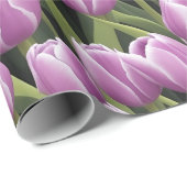 Chic Lila Tulip Grüne Garten Geschenkpapier (Rolleneckpunkt)