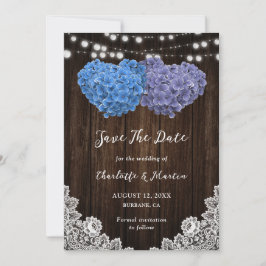 Chic Lila und Blue Floral Wedding Save The Date