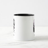 Chic-lila und schwarze Fraufashionista-Silhouette Tasse (Zentrum)