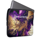 Chic lila vergoldete Imitate Glitzer Marmormonogra Laptopschutzhülle (Vorne Rechts)