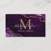 Chic Lila Violet Gold Glitzer Marble Monogram QR