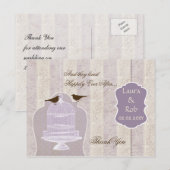 Chic lila Vogelkäfig, Liebesvögel Danke Postkarte (Vorne/Hinten)