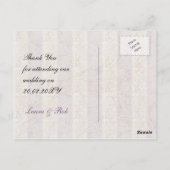 Chic lila Vogelkäfig, Liebesvögel Danke Postkarte (Rückseite)