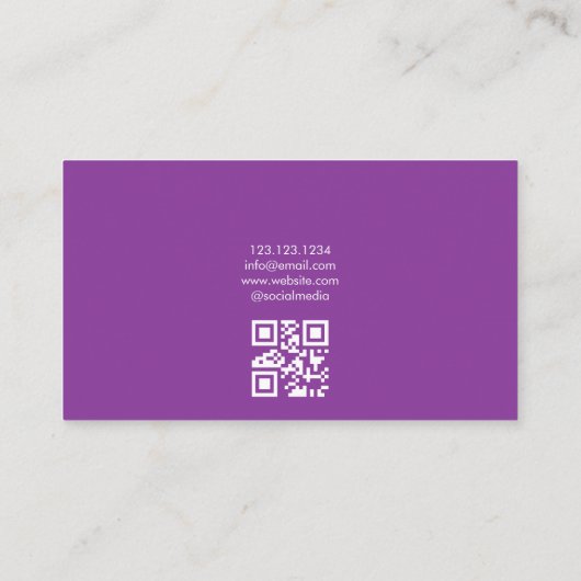 Chic Lila Watercolor Blume Zahnarzt Visitenkarte (Rückseite)