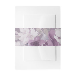 Chic Lila Watercolor Floral Wedding Einladungsbanderole