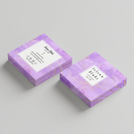 Chic Lila Watercolor im trendigen Look Quadratische Visitenkarte