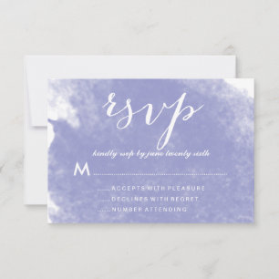 CHIC LILA WATERCOLOR WEDD RSVP CARDS KARTE