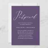 Chic Lila Wedding Postponement Ankündigung (Vorderseite)
