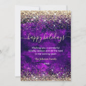 Chic lila Weihnachtsjubiläum Karte (Vorderseite)