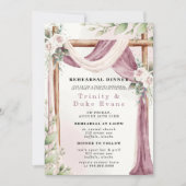 Chic Lila White Canoper Florals Probe Abendessen Einladung (Vorderseite)