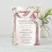 Chic Lila White Canoper Florals Probe Abendessen Einladung (Stehend Vorderseite)