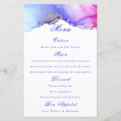 Chic Lila White Wedding Menu (Vorderseite)