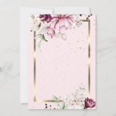 Chic Lilac Blume Gold Frame Retirement Einladung (Rückseite)