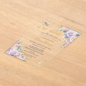 Chic Lilac Blush Rose Quinceanera Sweet 16 Acryleinladungen (Ablage )