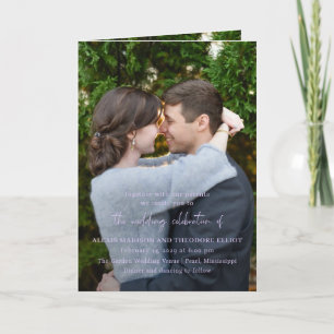 Chic Lilac Foto Moderne Hochzeit Einladung