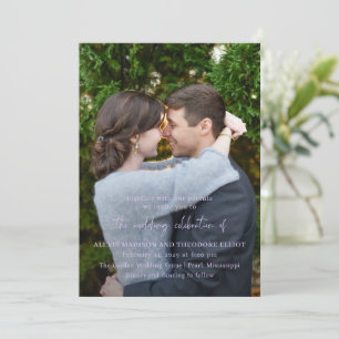 Chic Lilac Foto Moderne Hochzeit Einladung