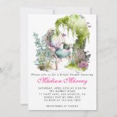 Chic Lilac Green Blumengarten Brautparty Einladung (Vorderseite)