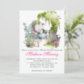 Chic Lilac Green Blumengarten Brautparty Einladung (Stehend Vorderseite)