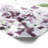 Chic Lilac Lila Floral Wedding Chart Poster (Ecke)