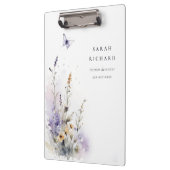 Chic Lilac Lila Wildblume Butterfly Wasserfarbe Klemmbrett (Links)