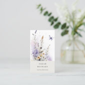 Chic Lilac Lila Wildblume Butterfly Wasserfarbe Visitenkarte (Stehend Vorderseite)