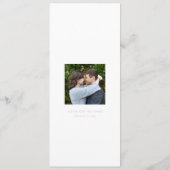 Chic Lilac Moderne Hochzeit Menükarte (Rückseite)