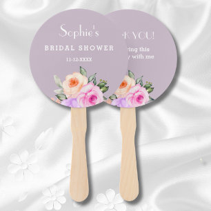 Chic Lilac Pink Floral Bright Rose Brautparty Fächer