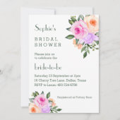 Chic Lilac Pink Roses Brautparty Einladung (Vorderseite)