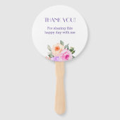 Chic Lilac Pink Roses Brautparty Fächer (Rückseite)