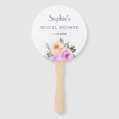 Chic Lilac Pink Roses Brautparty Fächer (Vorderseite)